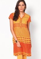 Aurelia Yellow Printed Kurtis