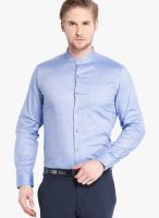 Black Coffee Blue Slim Fit Formal Shirt