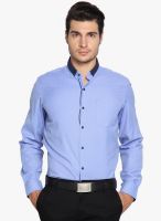 Black Coffee Blue Slim Fit Formal Shirt