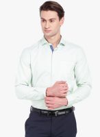 Black Coffee Green Solid Slim Fit Formal Shirt