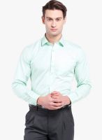 Black Coffee Green Solid Slim Fit Formal Shirt