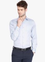 Black Coffee Light Blue Solid Slim Fit Formal Shirt