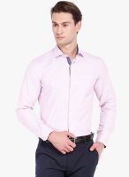 Black Coffee Pink Solid Slim Fit Formal Shirt