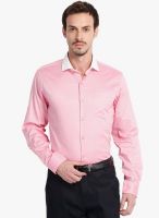 Black Coffee Pink Solid Slim Fit Formal Shirt