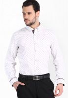 Black Coffee Printed White Formal Shirt