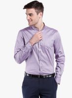 Black Coffee Purple Solid Slim Fit Formal Shirt