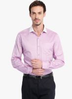 Black Coffee Purple Solid Slim Fit Formal Shirt