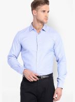 Black Coffee Solid Blue Formal Shirt