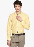 Black Coffee Yellow Slim Fit Formal Shirt