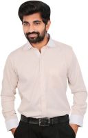 Caris Men's Striped Formal Linen Pink Shirt