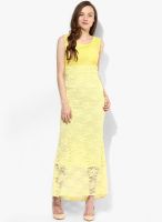 Castle Castle Yellow Colored Embroidered Maxi Dress