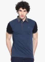 Cult Fiction Blue Solid Polo T-Shirt