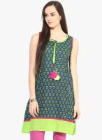 Divina Blue Printed Cotton Kurti