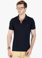 Duke Navy Blue Solid Polo T-Shirt