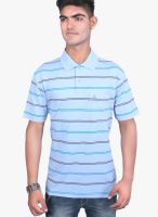 Duke Stardust Blue Striped Polo T-Shirts