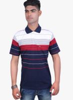 Duke Stardust Navy Blue Striped Polo T-Shirts