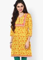 Entropy Cotton Yellow Kurti