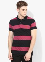 FREECULTR Black Striped Polo T-Shirt