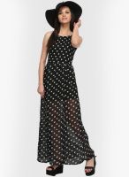 Faballey Black Colored Printed Maxi Dress