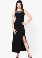 Faballey Black Colored Solid Maxi Dress