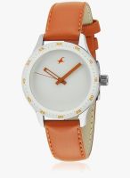 Fastrack Monochrome 6078Sl04-Dc628 Orange/White Analog Watch
