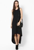 Femella Black Colored Solid Shift Dress