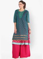 Folklore Blue Embroidered Kurta