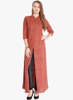 Folklore Rust Printed Kurtas