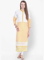 Folklore Yellow Printed Kurtas