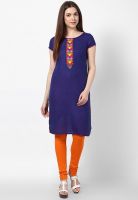 G Blue Solid Kurta