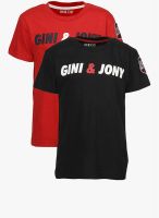 Gini & Jony Pack Of 2 Red Value Packs T-Shirt