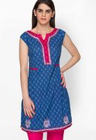 Globus Blue Printed Kurtis