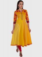 Globus Yellow Printed Kurtis