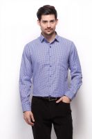Grasim Men's Solid Formal Blue Shirt