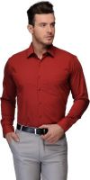 Hancock Men's Solid Formal Red Shirt