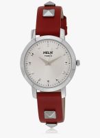 Helix Ti024hl0300-Sor Red/Silver Analog Watch