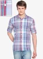 Highlander Blue Checks Slim Fit Casual Shirt