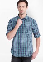 Highlander Checked Navy Blue Casual Shirt