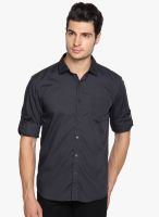 Highlander Dark Grey Slim Fit Casual Shirt