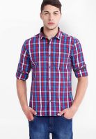 Highlander Red Check Slim Fit Casual Shirt