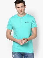 Incult Printed Teal Henley T Shirts