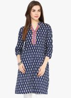 Indidori Blue Printed Kurtis & Kurtas