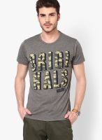 Jack & Jones Grey Melange Round Neck T-Shirts