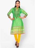 Jashn Green Printed Kurtis