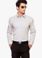 Jogur Striped White Regular Fit Formal Shirt