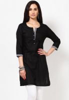 Kira Black Solid Kurtis