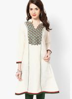 Kurti'S Cream Embroidered Kurtis