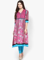 Kurti'S Pink Printed Kurtas