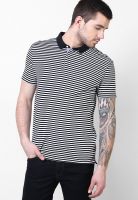 Levi's Black Striped Polo T-Shirts