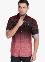Locomotive Printed Maroon Casual Shirt